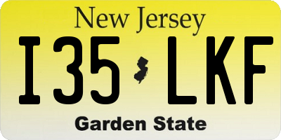 NJ license plate I35LKF