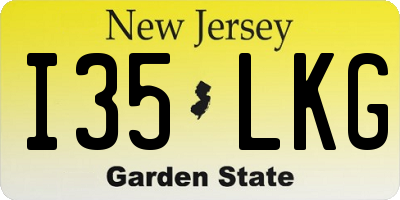 NJ license plate I35LKG