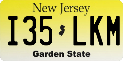 NJ license plate I35LKM