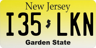 NJ license plate I35LKN