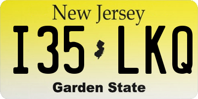 NJ license plate I35LKQ
