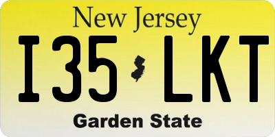 NJ license plate I35LKT