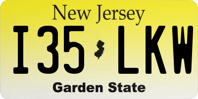 NJ license plate I35LKW
