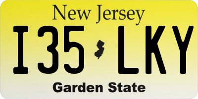 NJ license plate I35LKY
