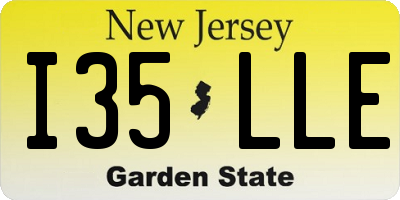 NJ license plate I35LLE