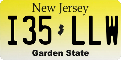 NJ license plate I35LLW