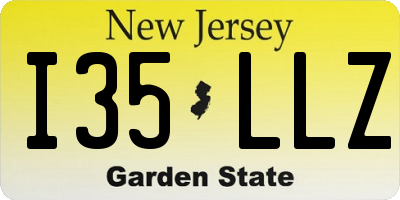 NJ license plate I35LLZ