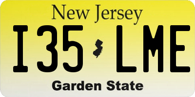 NJ license plate I35LME