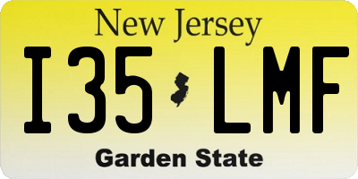 NJ license plate I35LMF