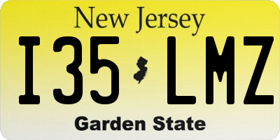 NJ license plate I35LMZ