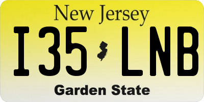 NJ license plate I35LNB