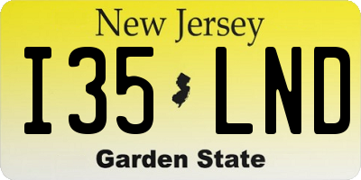 NJ license plate I35LND