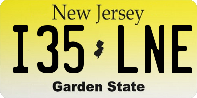 NJ license plate I35LNE
