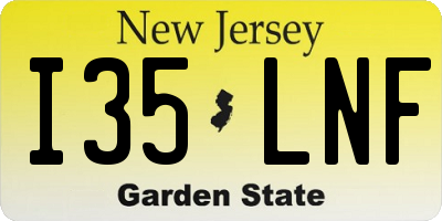 NJ license plate I35LNF