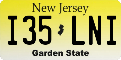 NJ license plate I35LNI