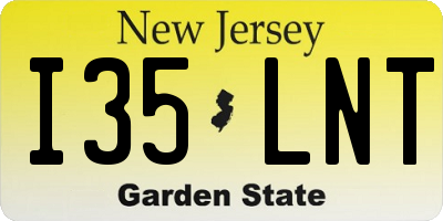 NJ license plate I35LNT