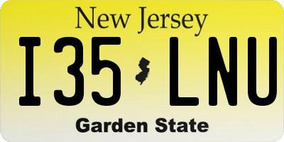 NJ license plate I35LNU