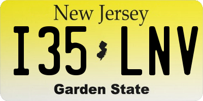 NJ license plate I35LNV