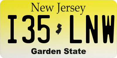 NJ license plate I35LNW