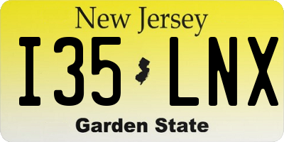 NJ license plate I35LNX