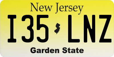 NJ license plate I35LNZ