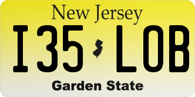 NJ license plate I35LOB