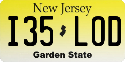 NJ license plate I35LOD
