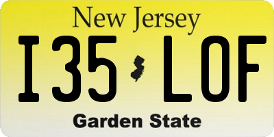 NJ license plate I35LOF