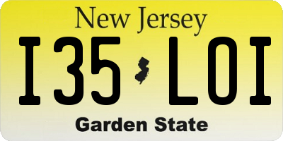 NJ license plate I35LOI