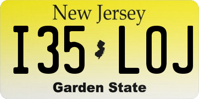 NJ license plate I35LOJ