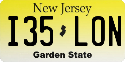 NJ license plate I35LON