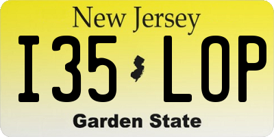 NJ license plate I35LOP