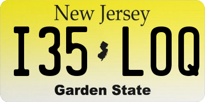 NJ license plate I35LOQ