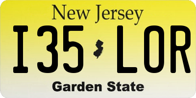 NJ license plate I35LOR