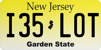 NJ license plate I35LOT
