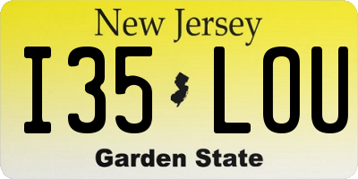 NJ license plate I35LOU