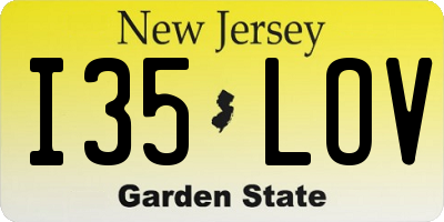NJ license plate I35LOV