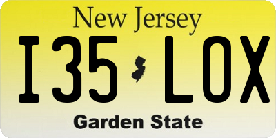 NJ license plate I35LOX