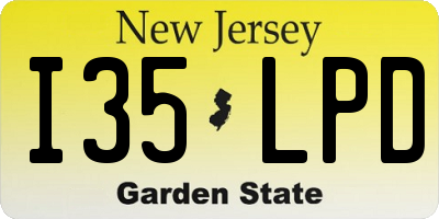 NJ license plate I35LPD