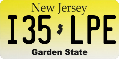 NJ license plate I35LPE
