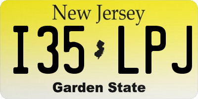 NJ license plate I35LPJ