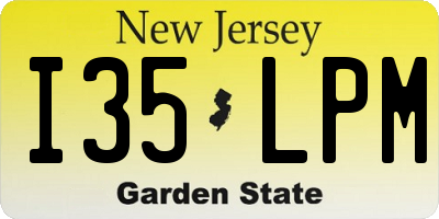 NJ license plate I35LPM