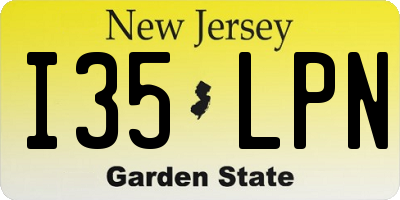 NJ license plate I35LPN