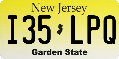 NJ license plate I35LPQ