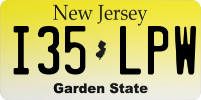 NJ license plate I35LPW