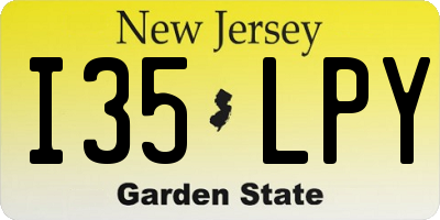 NJ license plate I35LPY