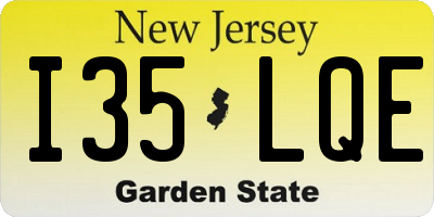 NJ license plate I35LQE