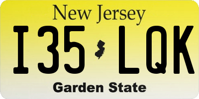 NJ license plate I35LQK