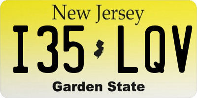 NJ license plate I35LQV