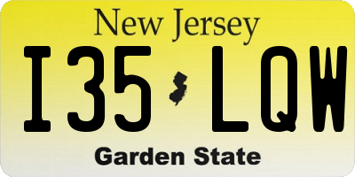NJ license plate I35LQW